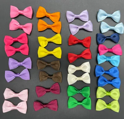 33Pcs Mini Satin Ribbon Bows Ribbon No Clip Baby Satin Ribbon Bows 33mm X 16mm • $4.89