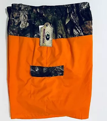 Mossy Oak Camo Blaze Orange Swim Shorts NWT Mens Size XLARGE Lined • $10.96