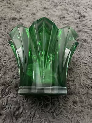 MIKASA Bohemian Kyline Green Glass Candle Votive Holder Emerald 3.7  Tall • $34.99