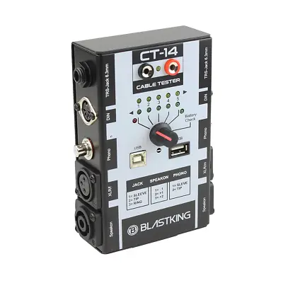 Blastking CT-14 Cable Tester 1/4” TRS MIDI RCA USB Continuity XLR SPEAKON DIN • $31.99