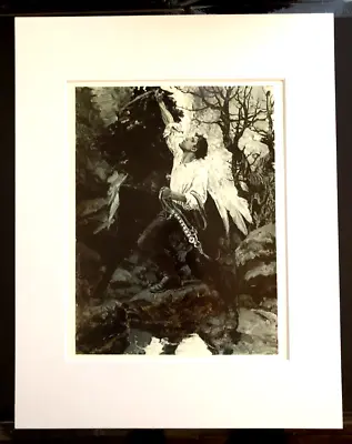 Howard Pyle  Fast Flew The Black Winged Horse  11 X 14 Matted Art Print-1895 • $22.49