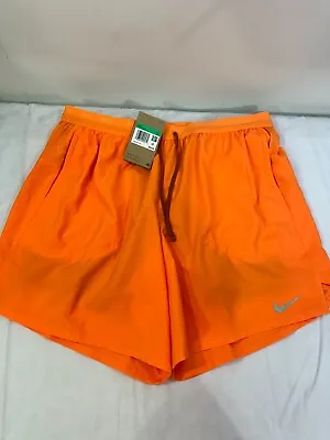 Men's Size M MED Nike Stride 7  2-in-1 Running Athletic Shorts Orange DM4759-885 • $29.99