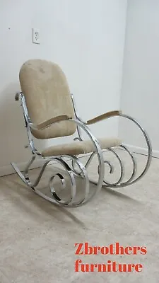 Vintage Italian Chrome Rocker Rocking Chair Mid Century • $719.10