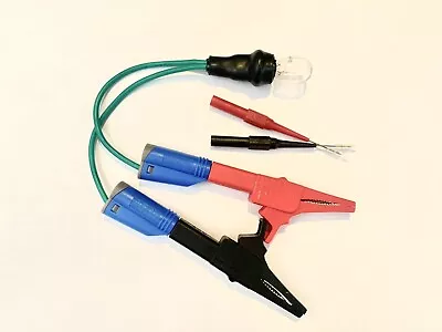 12v Stackable Back Probe Circuit Tester Test Light Lamp & Probes Croc Clips 1.2a • £10.99