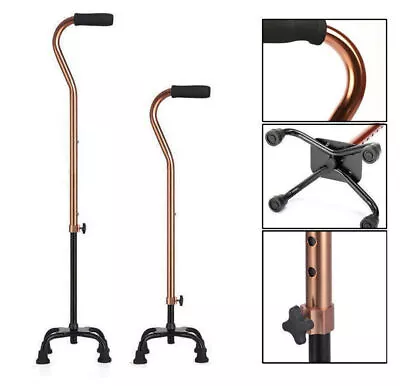 Adjustable Walking Cane Walking Stick Quad Cane For Men Women All Terrain • $22.75