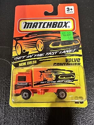 Matchbox 1995 Volvo Container Truck Orange MB #23 Get In The Fast Lane Tampo • $4