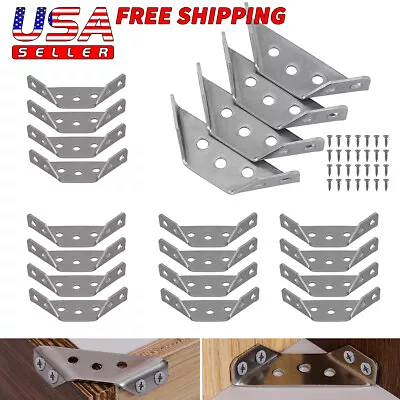 Lot Angle Corner Brackets For Wood Corner Brackets Triangle Bracket Set Steel   • $59.99