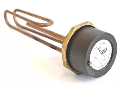 Genuine Tesla! 11  Copper Hot Water Immersion Heater Element + Thermostat • £21.99