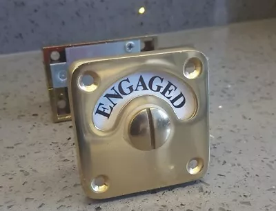 $87.58 • Buy Vintage Brass Vacant Engaged Toilet Bathroom Door Lock Indicator Sliding Bolt