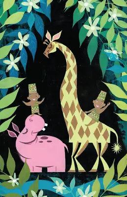 Mary Blair It's A Small World Africa Giraffe Hippo Concept Disney Art Print • $19.49