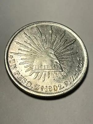 1902-Zs FZ Mexico Silver 1 Peso XF+ #17005 • $100