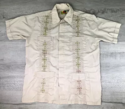 Vintage Mexican Wedding Shirt The Genuine Haband Guayabera Mens Size M • $44.90