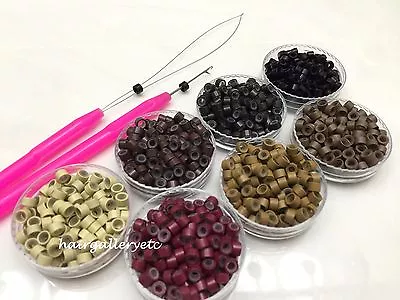 250 Silicone Micro Rings / Feather Hair Extension Beads / Crimp Beads LOOP HOOK • $8.99