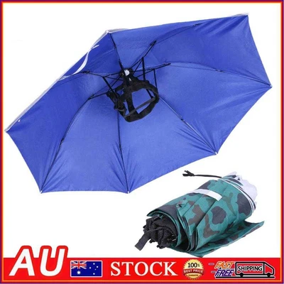 $15.09 • Buy Head Umbrella Anti-UV Anti-Rain Outdoor Travel Fishing Umbrella Hat