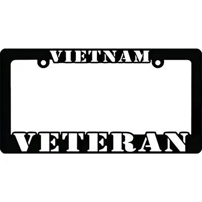 Vietnam Veteran License Plate Frame Black & White • $10.55