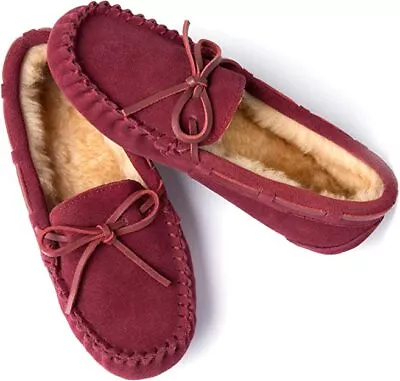 Womens Moccasin Slippers With Memory Foam Indoor Outdoor Closed Back House Shoes • $15.29