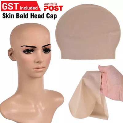 Bald Cap Head Fancy Fake Skinhead Baldy Old Man Wig Halloween Costume Party • $6.03