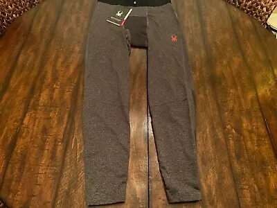 $78 SPYDER Men M MEDIUM Pants Baselayer Pro Web Base Layer Legging Stretch Gray • $24