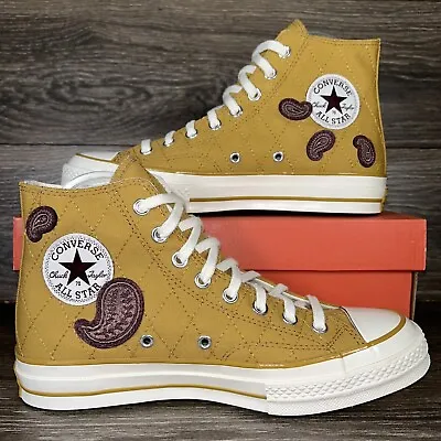 Converse Men's Chuck 70 Hi Crafted Patches Burnt Honey Shoes Canvas Sneakers New • $54.95