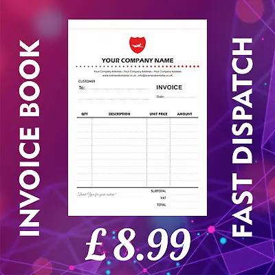 Personalised A5 Duplicate Invoice Book • Order Book • NCR Pad • Receipt Pad • £68.99