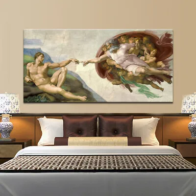 Sistine Chapel Ceiling Fresco Of Michelangelo Creation Of Adam Poster Print • $19.70