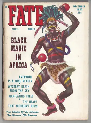 FATE Magazine December 1950 Vol 3 #8 Black Magic In Africa Man-Eating Trees • $10