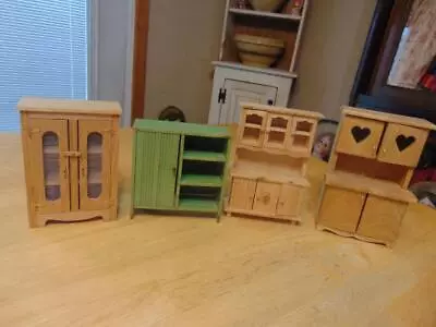 VTG. Lot Doll House Furniture~4  Wooden Cupboards~1 Green/Germany~#2 • $9.99