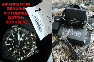 Swiss 50atm Victorinox Divemaster 500 241426 Swiss Army Dive Watch-$795value! • $549.99