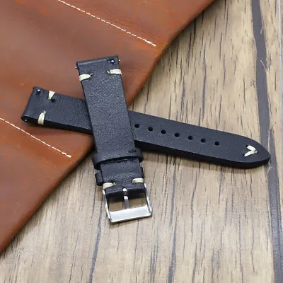 100% Genuine Leather Watch Strap Vintage Thick Band 18mm 20mm 22mm 24mm US Stock • $13.95