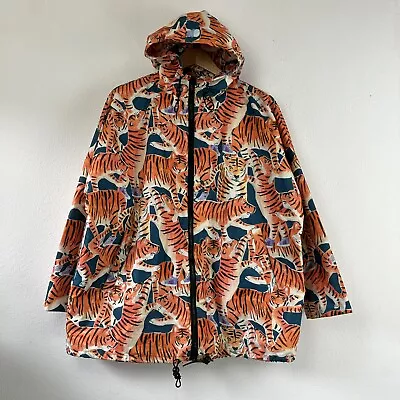 $159 • Buy GORMAN Orange Crouching Tiger Full Zip Hooded Raincoat Jacket Size S/M