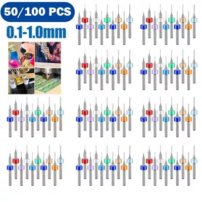 100Pcs Mini Carbide Micro Drill Bit Set 0.1-1mm For PCB CNC Print Circuit Board • $12.79