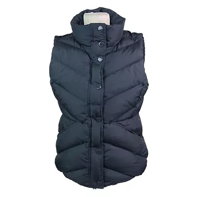 J. Crew Black Sherpa Fleece Lined Goose Down Puffer Vest 17950 Size Medium • $24.95