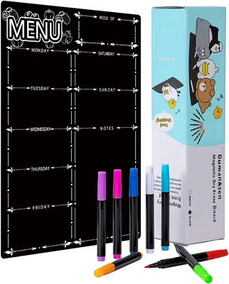 £14.31 • Buy Fridge Dry Erase Board Calendar,  Magnetic Refrigerator Dry Eraser Weekly Menu M