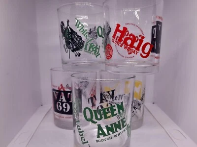 £4.75 • Buy 5x Whiskey Glasses, Haig, Vat 69, Long John, Ballantines