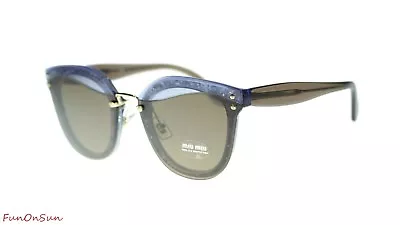 MIU MIU WOMEN SUNGLASSES MU03TS CMT9L1 LILAC GLITTER/BROWN LENS 65mm  • $179