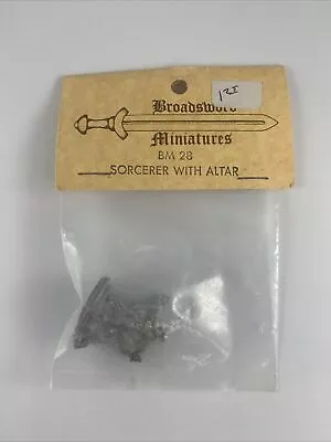 Broadsword Miniatures BM 28 SORCERER W/ ALTAR Metal OOP NEW Rare! • $17.95