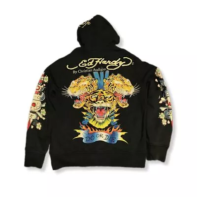 Rare Vintage Ed Hardy Reversible Hoodie XXL • £120