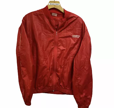 Vintage 80s Univeristy Of Louisville Full Zip Windbreaker Jacket Red Sz M USA • $9.99