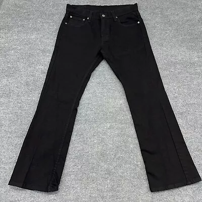 Levis 527 Jeans Mens 32x30 Black Dyed Denim Boot Cut Bootcut Stretch • $29.95