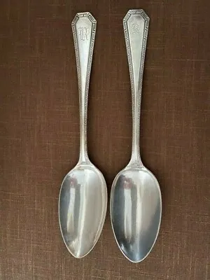 Antique 1835 R WALLACE SILVER PLATE SERVING SPOONS - Lot Of 2 • $15