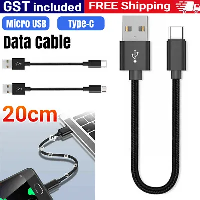 1/2x 20CM Short Braided Micro USB Cable Fast Sync Charging Data Transfer Cable • $5.21