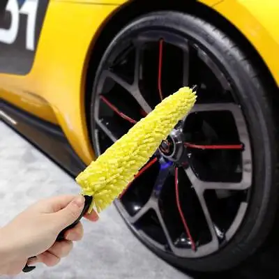 1Pc Wheel Brush Handle Yellow Sponge Tire Rim Cleaner Tool Auto Accessory Black • $6.66