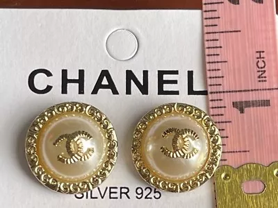 C*h*a*n*e*l Pearl And Gold Circular Earings New With Tags • $89