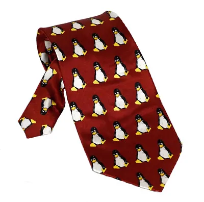 TUX The Linux Penguin Red Silk Necktie (who Says Geeks Can't Look Good) - New • $24.95