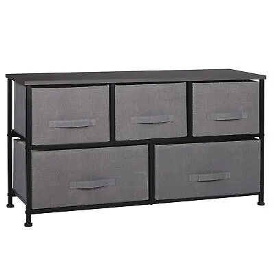 $49.58 • Buy Drawer Dressers For Bedroom Closet Storage Organizer W/Metal Frame Graphite Grey