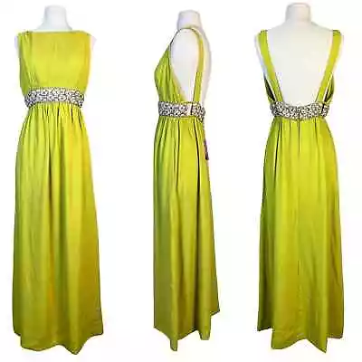 Rare Deadstock NOS 1960s Malcolm Starr Chartreuse Dress • $450