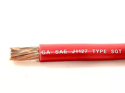 2 Gauge COPPER Battery Cable RED SAE J1127 SGT Automotive Power Wire 25' FT • $61.92