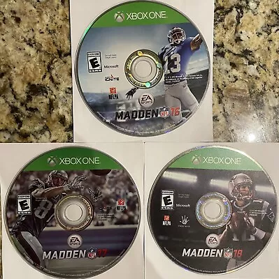 Madden NFL 16 17 18 GAME LOT (Microsoft Xbox One) DISCS ONLY | NO TRACKING #60 • $5.99