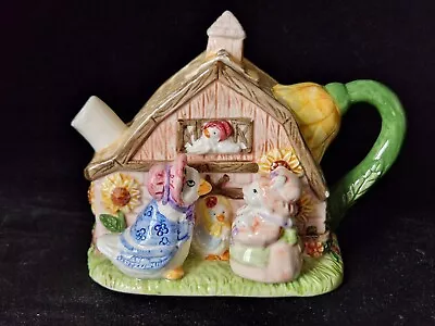£6 • Buy Cute Vintage Novelty Ceramic Teapot  Sunflower Cottage & Animal Friends 