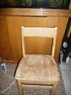 Vintage Rustic Child/Kid Solid Oak Wood School Playroom Desk Chair • $39.99